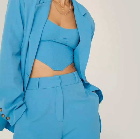 High waisted Blue wide leg trouser oant - Picture 2 of 2